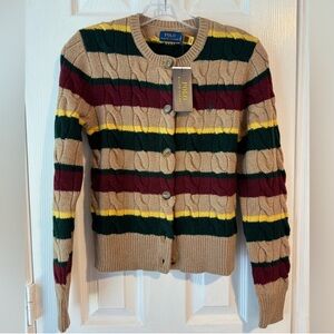 NWT Ralph Lauren Women's
Cardigan Sweater Multiple Stripe
Color Wool Cashmere XS